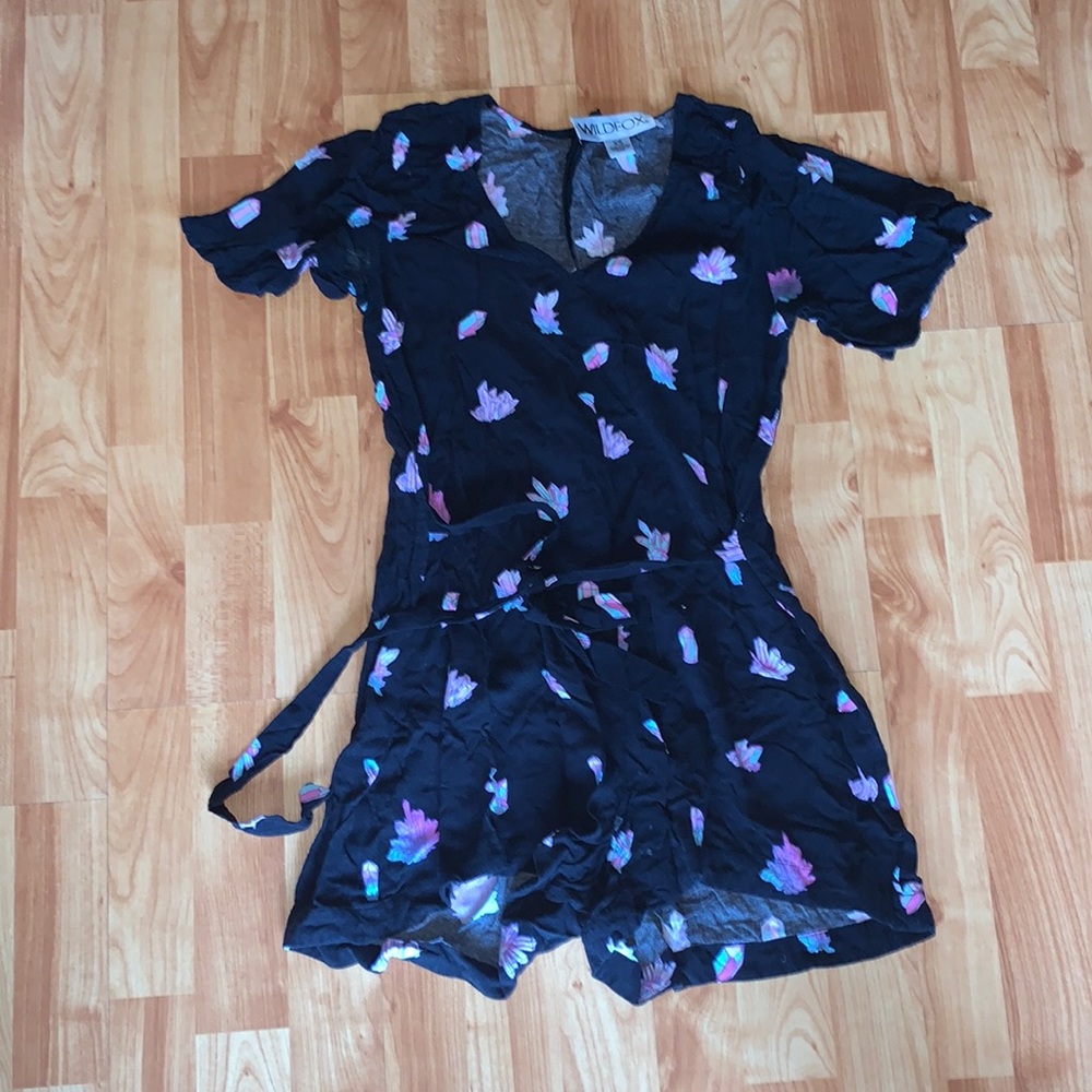 Wild fox jumpsuit with crystals, size XS, barely worn., with tie in front.